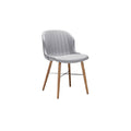 Moderne grijze stoel met houten poten