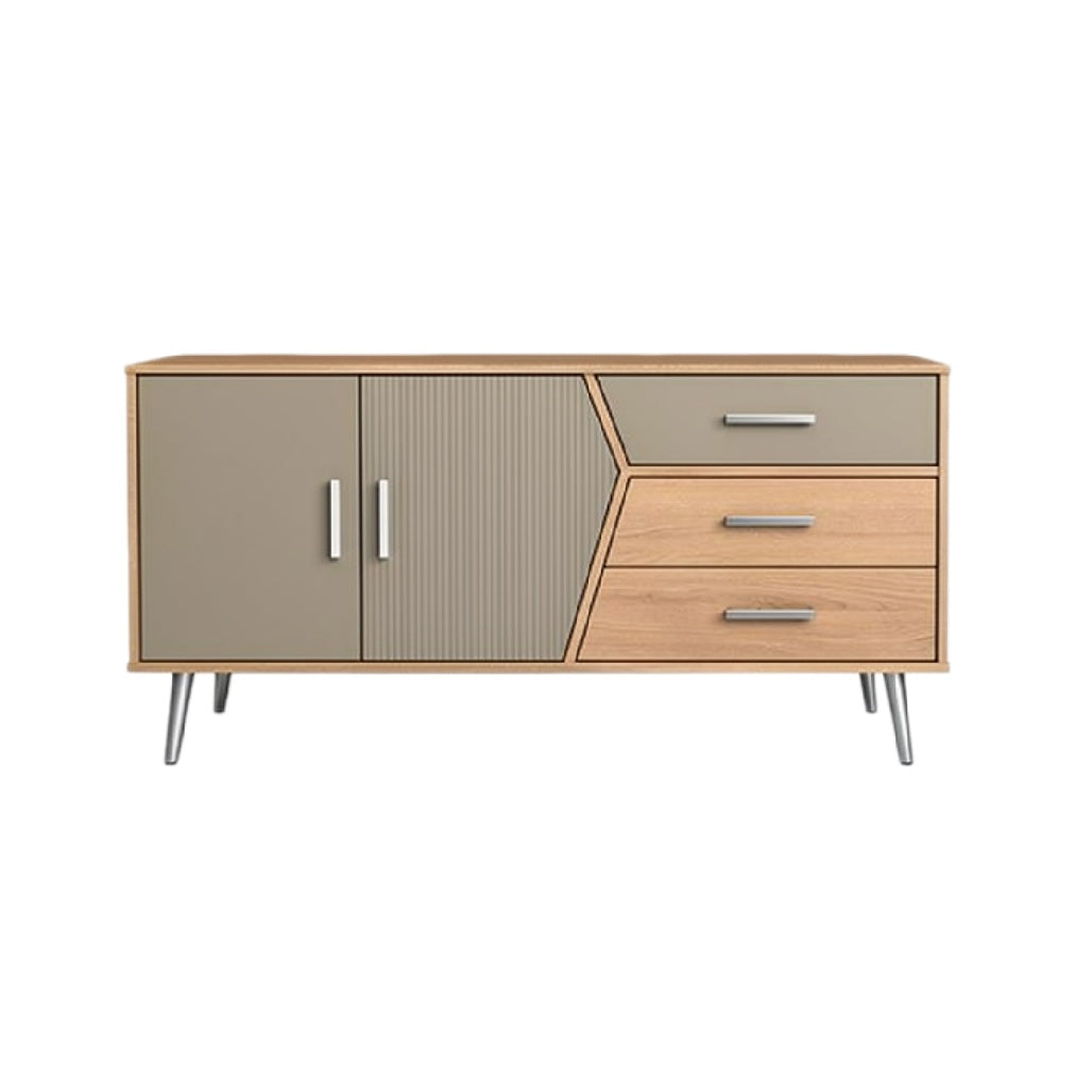 Moderne houten tv-meubel met drie lades en een deur